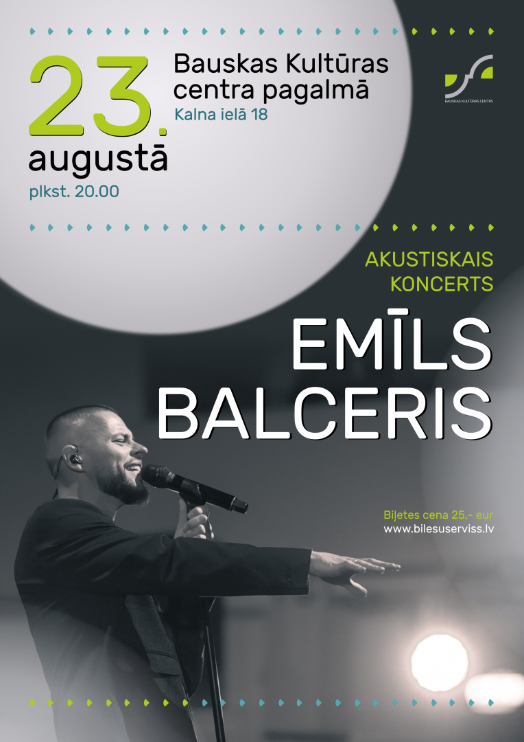 Emīla Balcera akustiskā koncerta afiša