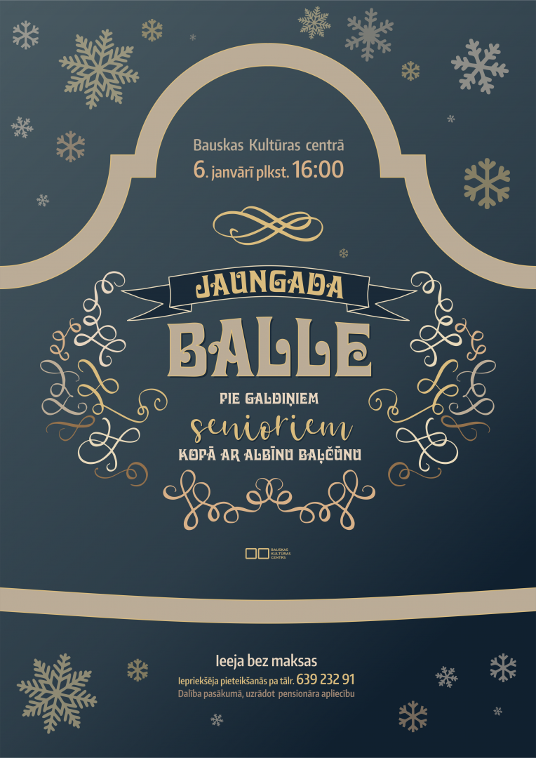 Jaungada balle senioriem Bauskas Kultūras centrā kopā ar muzikantu Albīnu Baļčūnu