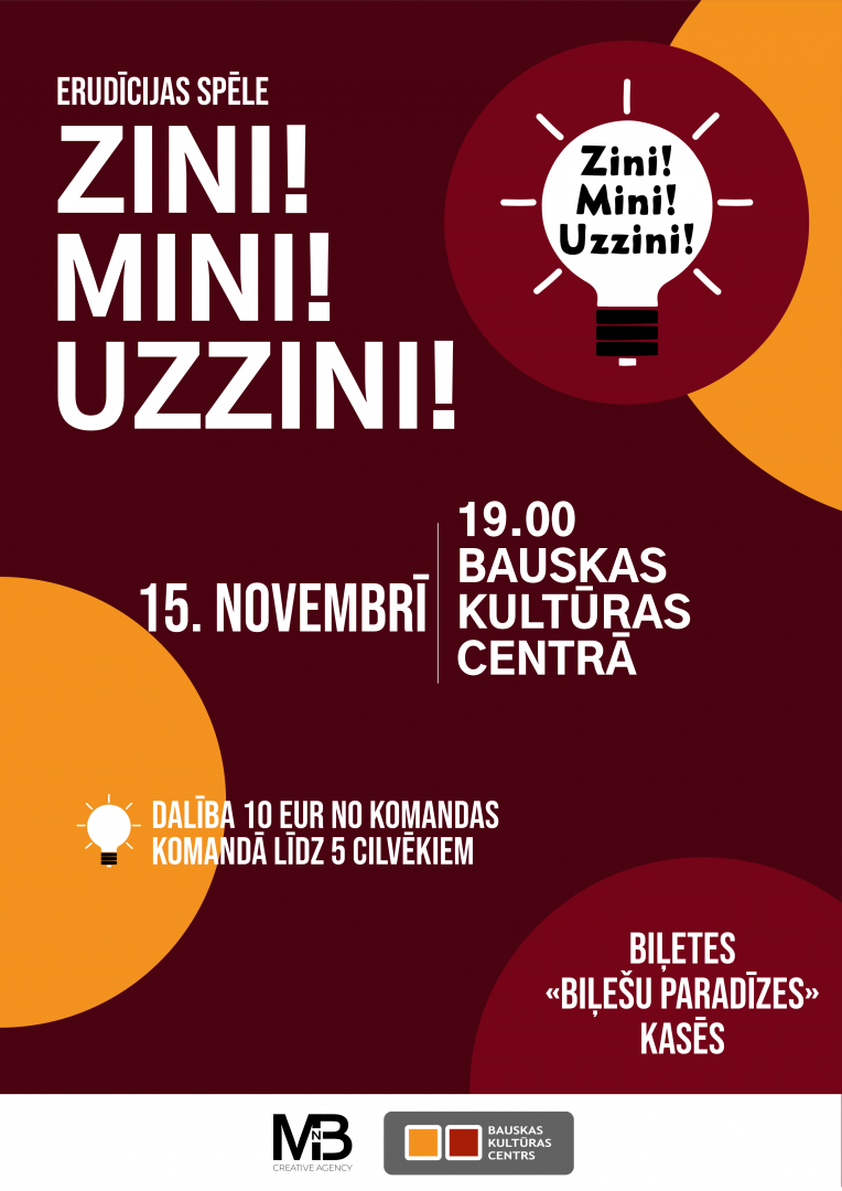 Patriotiska erudīcijas spēle “ZINI! MINI! UZZINI!” 2024. gada 15. novembrī plkst. 19:00