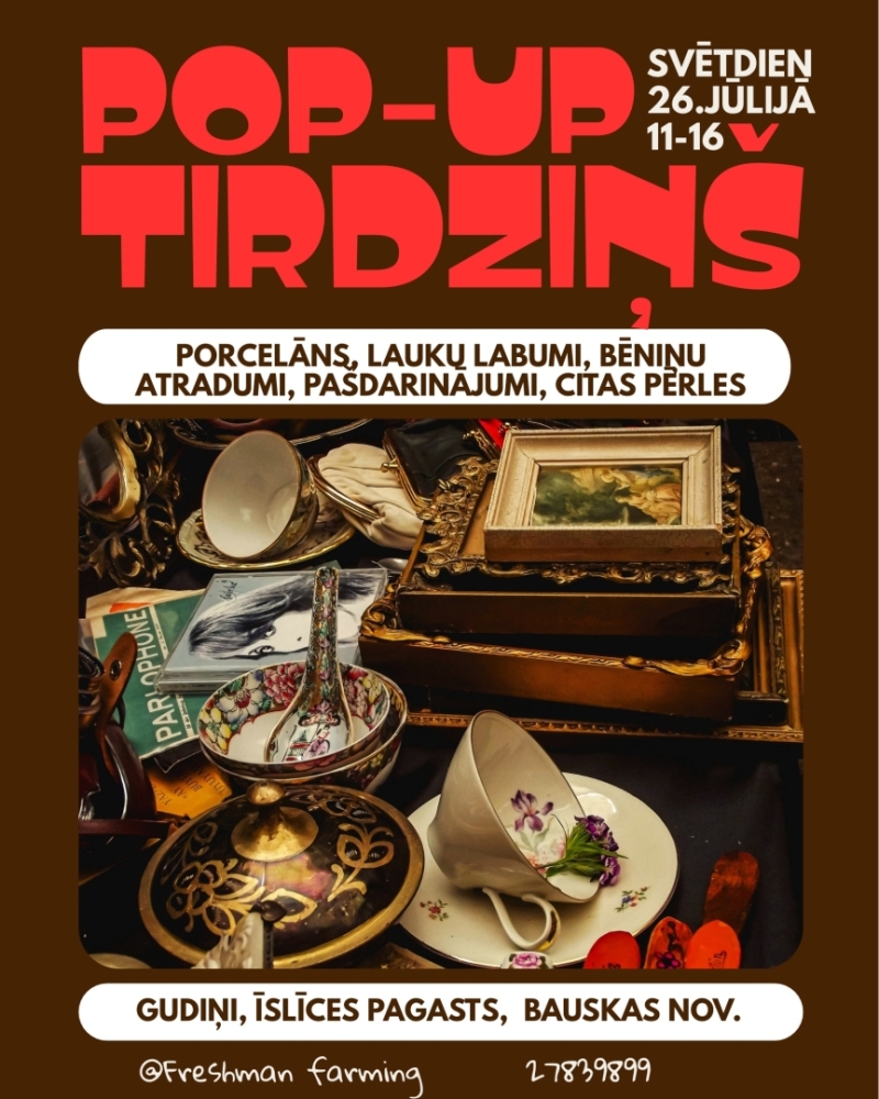 Pop-up tirdziņš lauku sētā