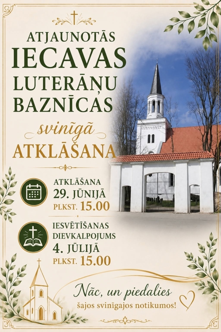 Atjaunotās Iecavas luterāņu baznīcas atklāšana