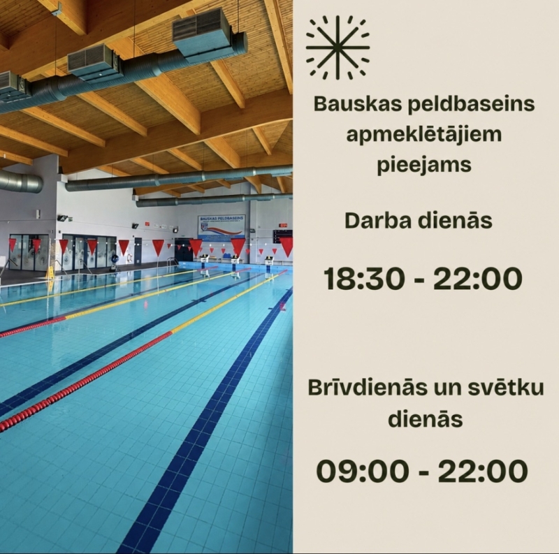 peldbaseina darba laiki