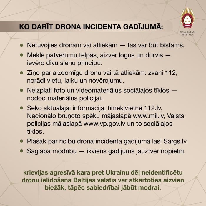 Ko darīt drona incidenta gadījumā