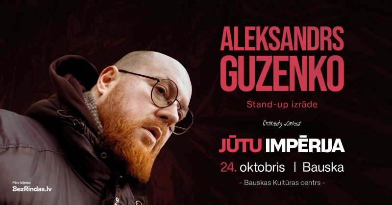 Aleksandra Guzenko stand-up komēdijas “Jūtu impērija” afiša