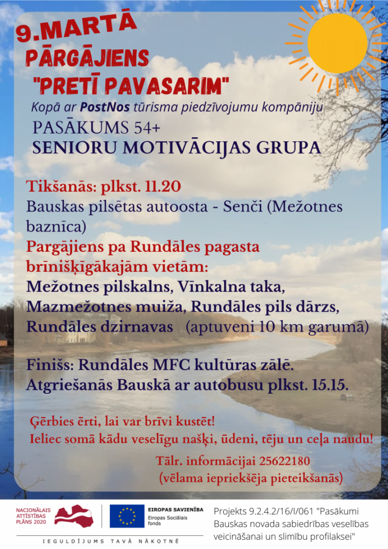 Pārgājiens 54+ senioriem "Pretī pavasarim" 