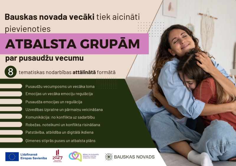 Bauskas novada vecāki aicināti pieteikties atbalsta grupai