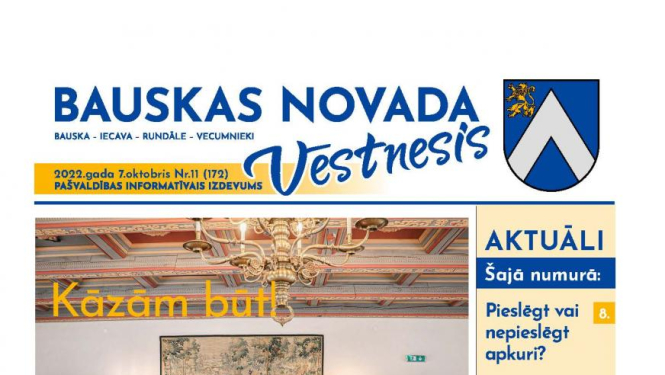 Iznācis pašvaldības informatīvā izdevuma «Bauskas Novada Vēstnesis» oktobra numurs