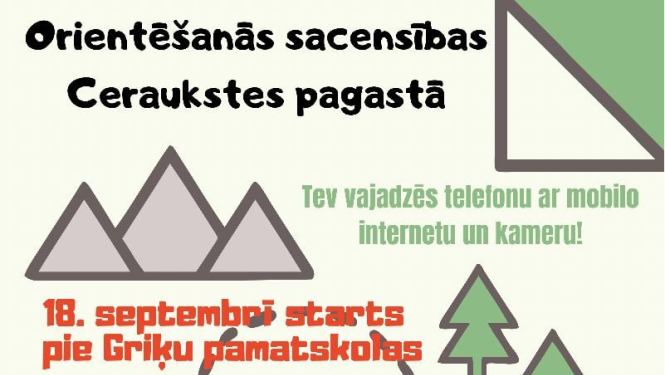 Orientēšanās sacensības Ceraukstes pagastā