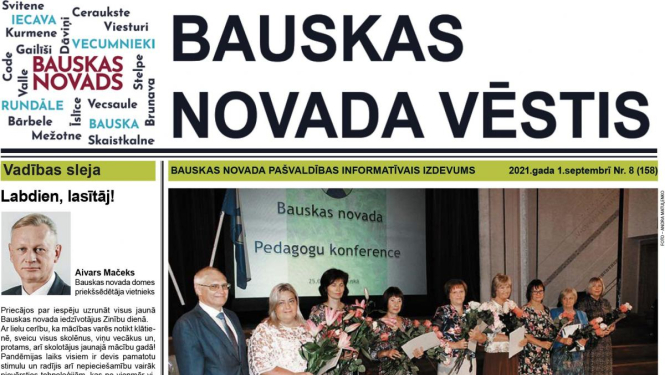 Jaunajā „Bauskas Novada Vēstis" numurā varat lasīt: