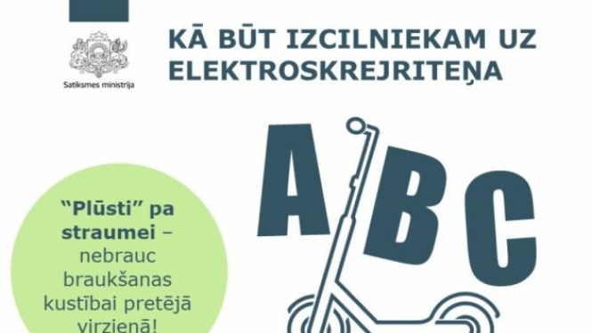Aicina visus elektroskrejriteņu vadītājus ievērot ceļu satiksmes noteikumus un respektēt gājējus
