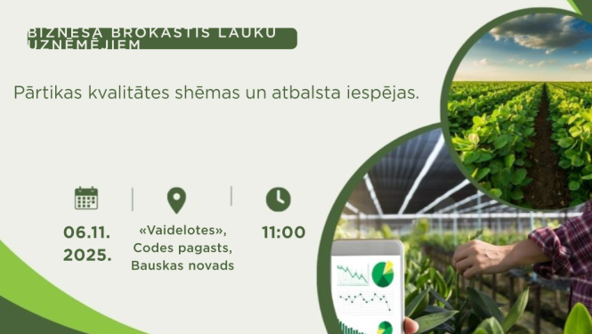 Biznesa brokastis lauku uzņēmējiem. Pārtikas kvalitātes shēmas un atbalsta iespējas