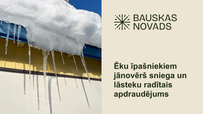 Palielinās sniega un lāsteku krišanas risks