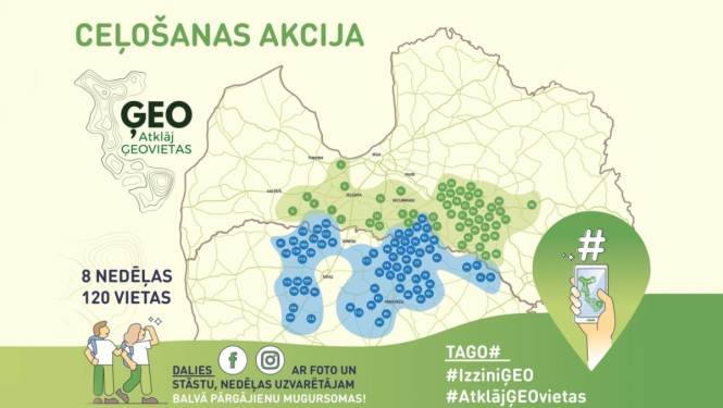 Turpinās apceļošanas akcija "Atklāj ĢEO vietas" Zemgalē un Ziemeļlietuvā!
