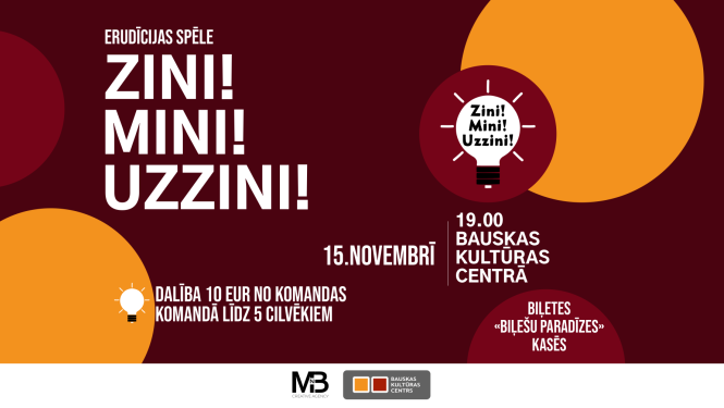 Patriotiska erudīcijas spēle “ZINI! MINI! UZZINI!” 2024. gada 15. novembrī plkst. 19:00
