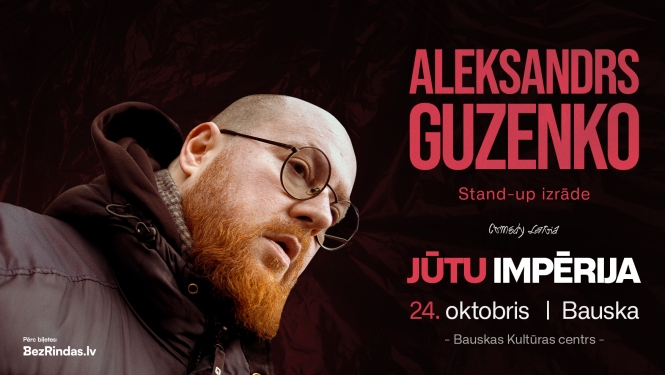Aleksandra Guzenko stand-up komēdijas “Jūtu impērija” afiša