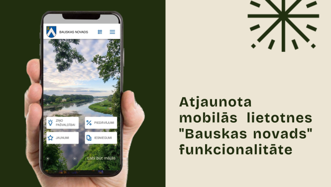 Atjaunota mobilās lietotnes "Bauskas novads" funkcionalitāte