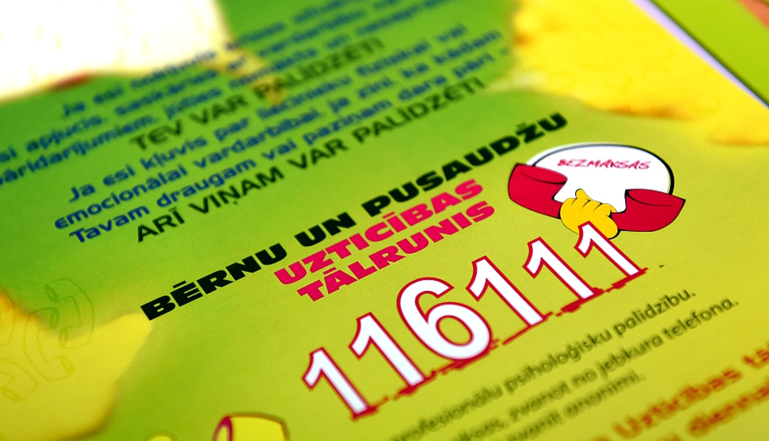 Uzticības tālrunis 116111 uzsāk akciju seksuālās vardarbības mazināšanai