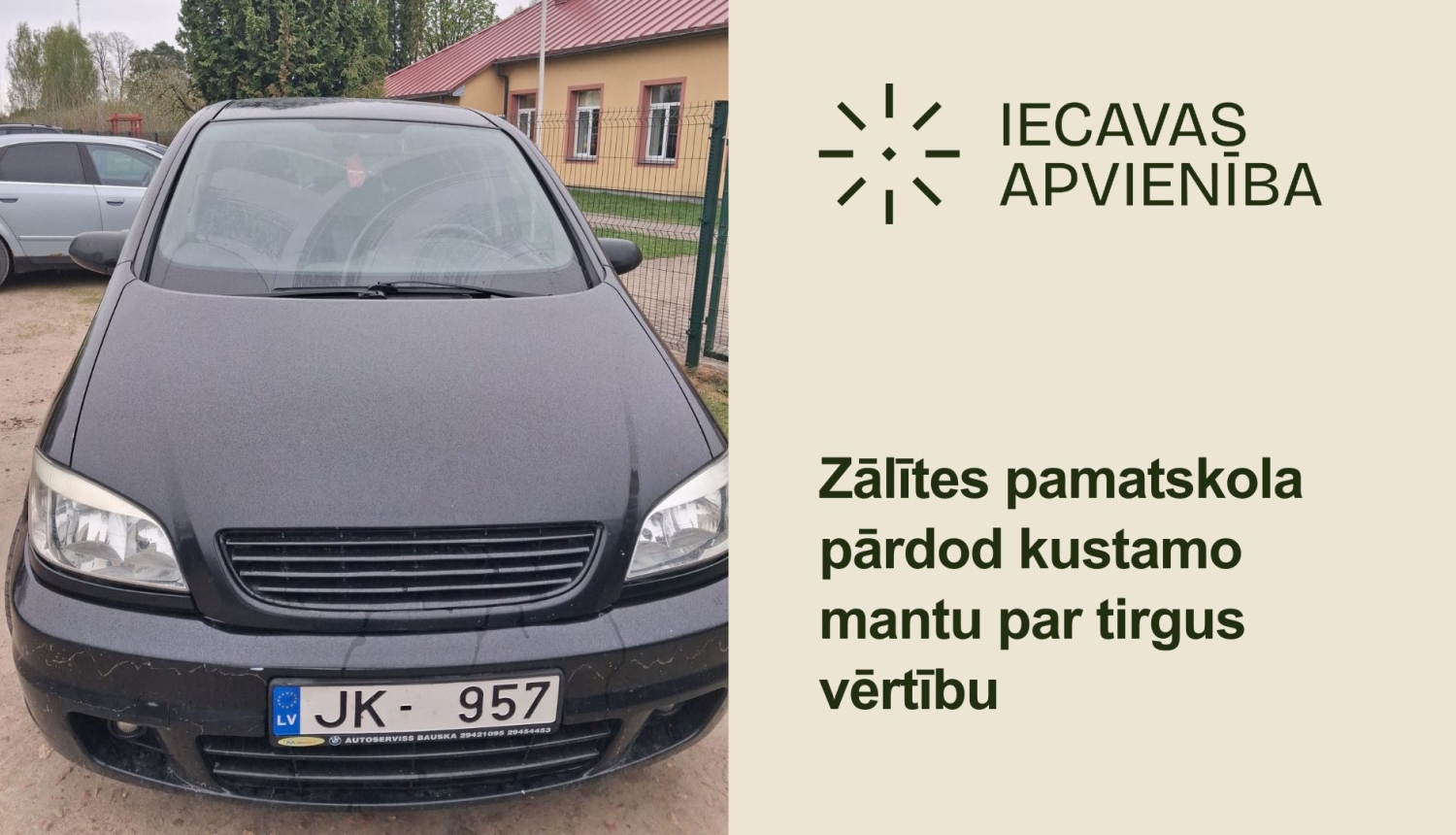 Zālītes pamatskola pārdod kustamo mantu par tirgus vērtību