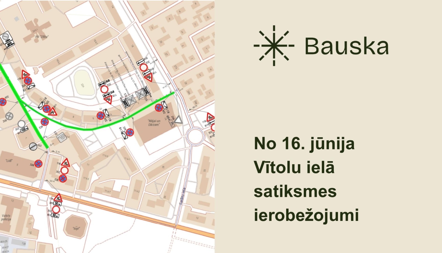 Satiksmes ierobežojumi Vītolu ielā