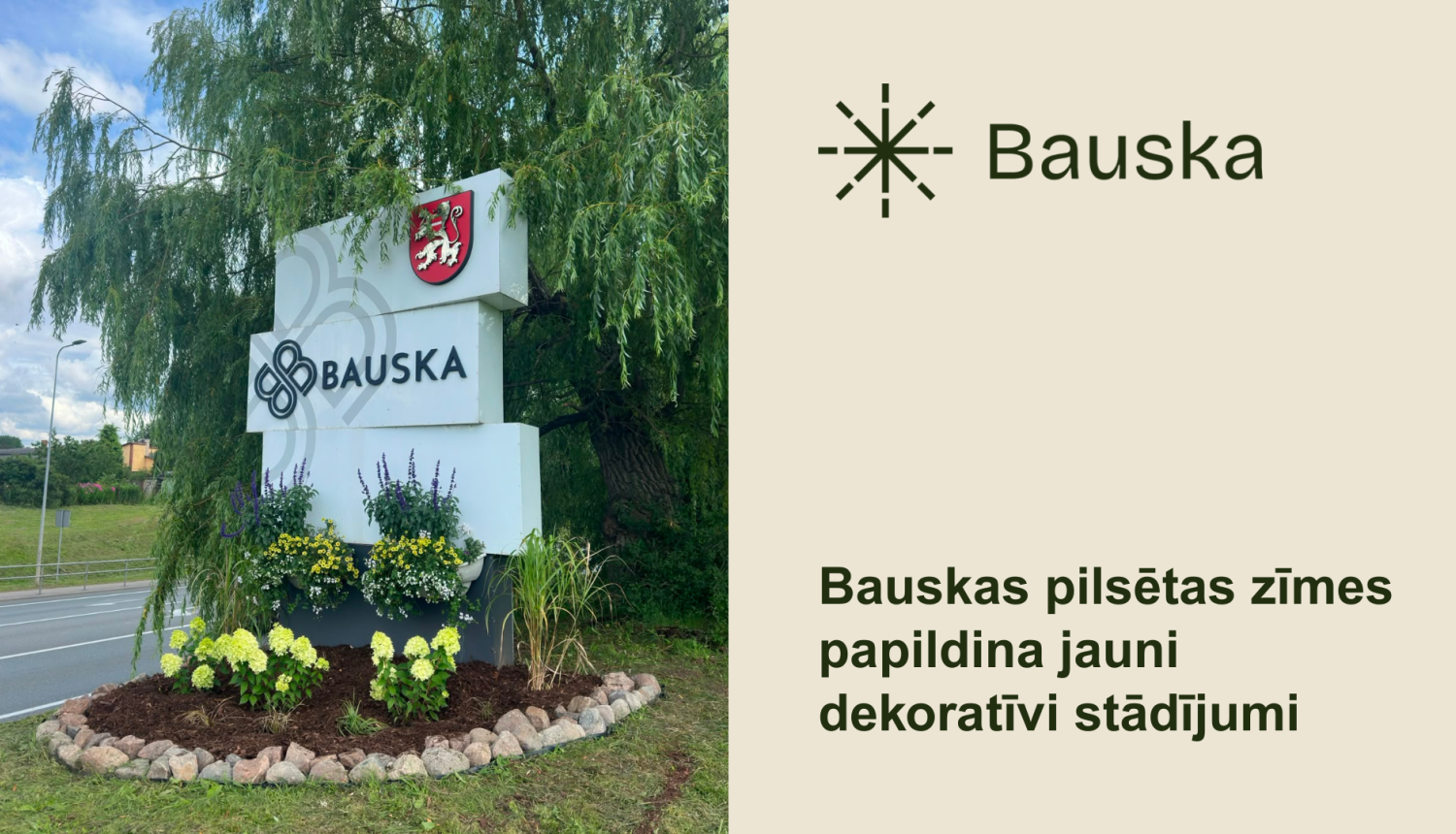 Pie Bauskas zīmēm tapušas jaunas puķu dobes