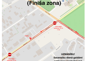 Satiksmes ierobežojumi finiša zonā