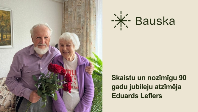 Bauskā sveic 90 gadu jubilāru Eduardu Lefleru
