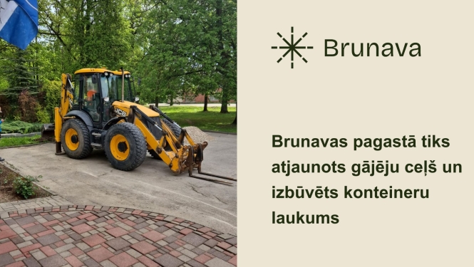 Uzsāk bruģakmens seguma atjaunošanas darbus Brunavas pagastā