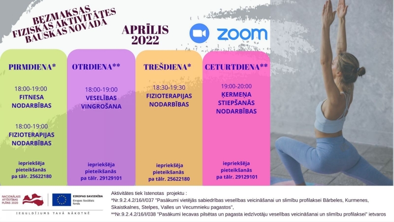 Veselības veicināšanas aktivitātes Bauskas novadā aprīlī