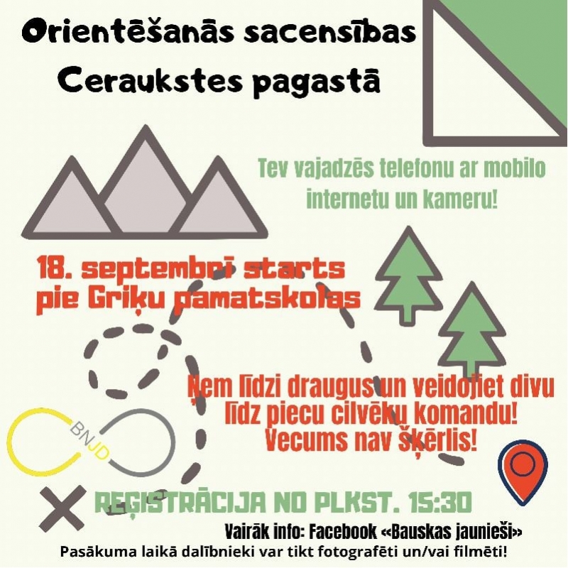 Orientēšanās sacensības Ceraukstes pagastā