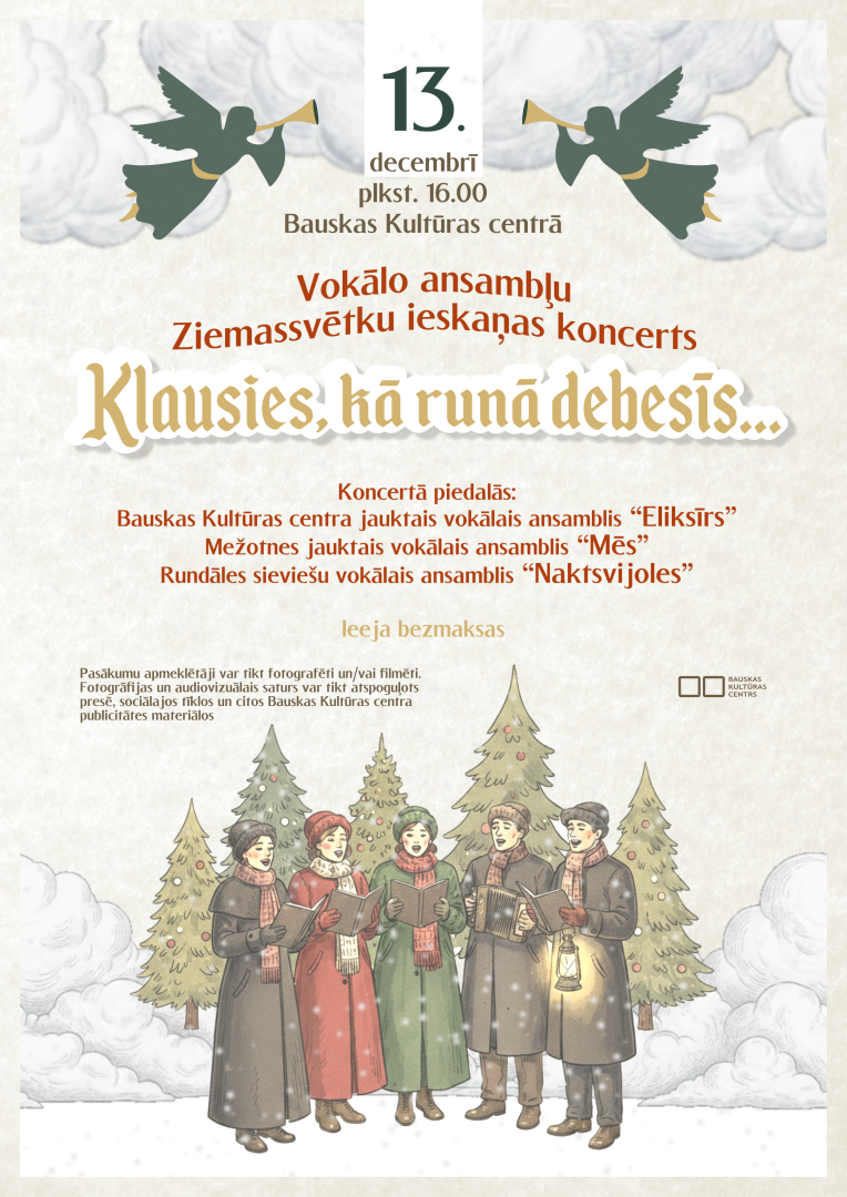 Vokālo ansambļu koncerta afiša