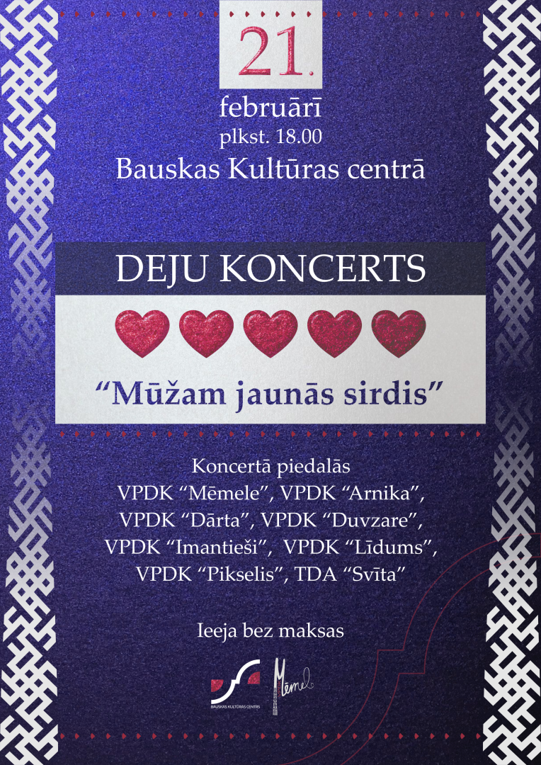 "Mūžam jaunās sirdis", koncerta afiša