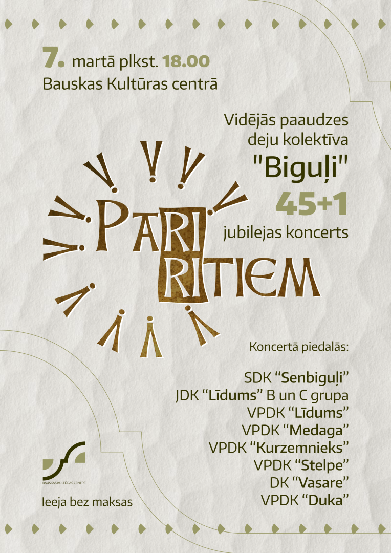 Koncerta "Pāri ritiem" afiša