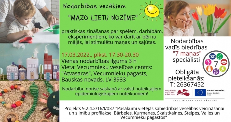 Nodarbības vecākiem "Mazo lietu nozīme"