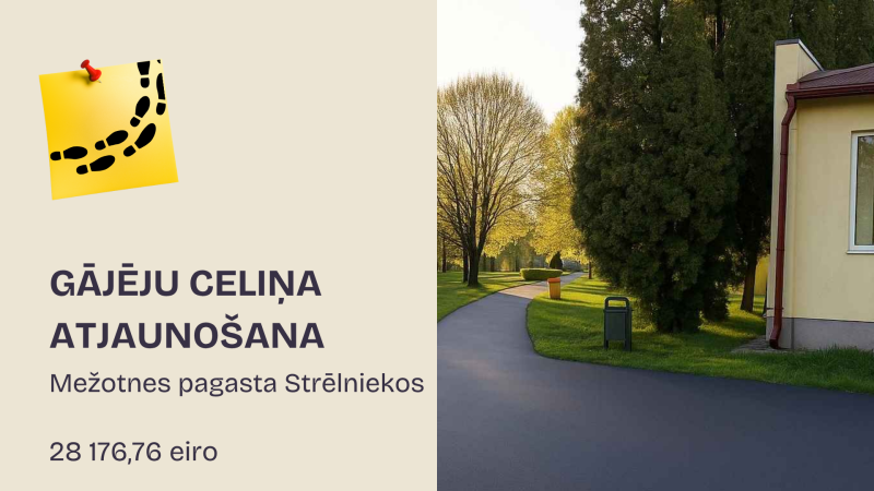 Gājēju celiņš Mežotnē