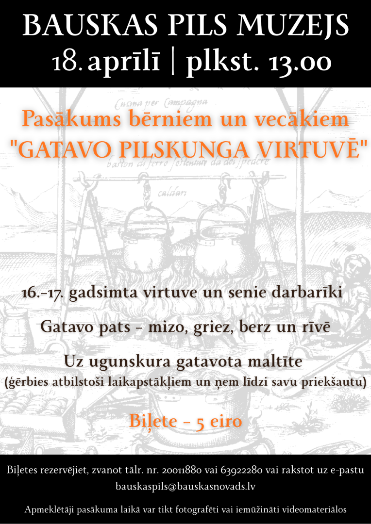 Muzejs bērniem “Gatavo pilskunga virtuvē”