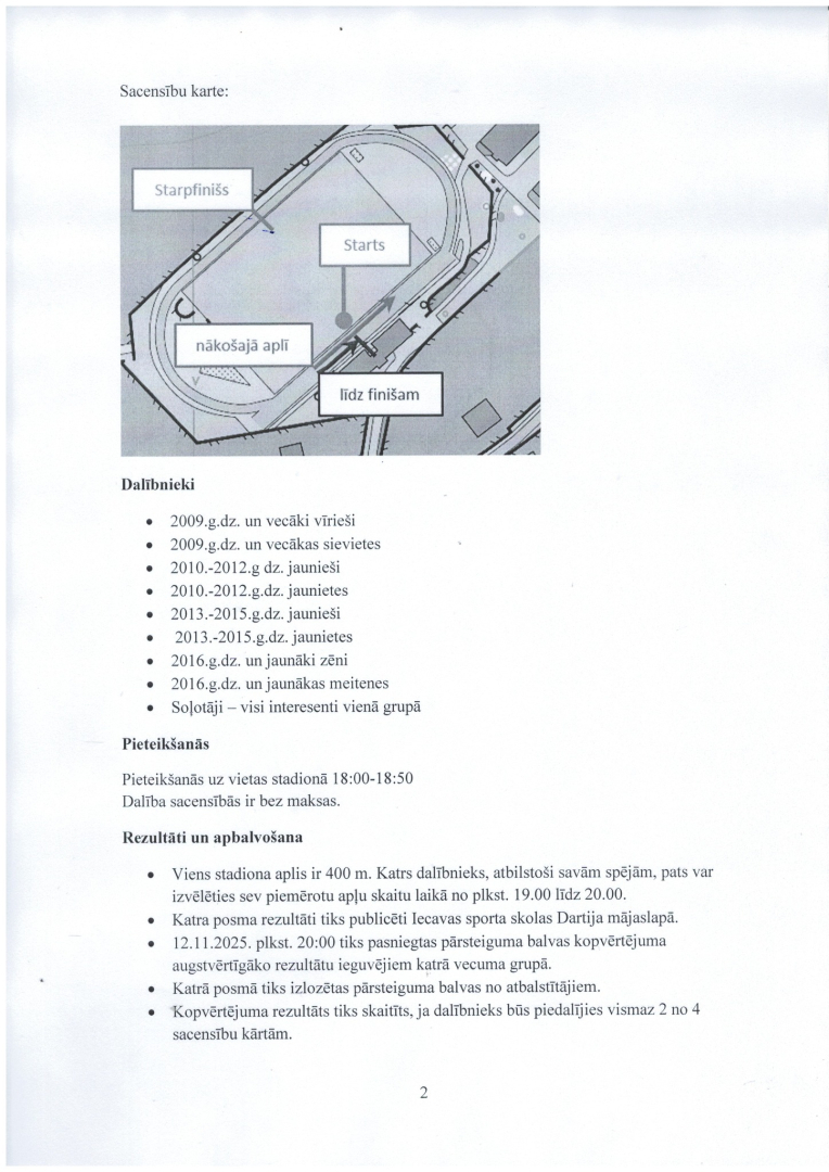Apļu skrēijena ''IEskrien rudens stadionā'' nolikums 2