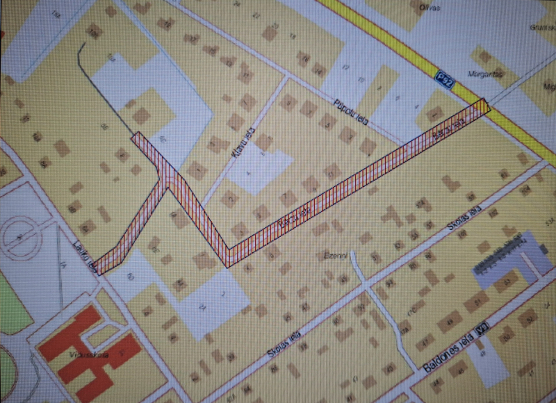 Lauku un Bērzu ielas apgaismojuma trase