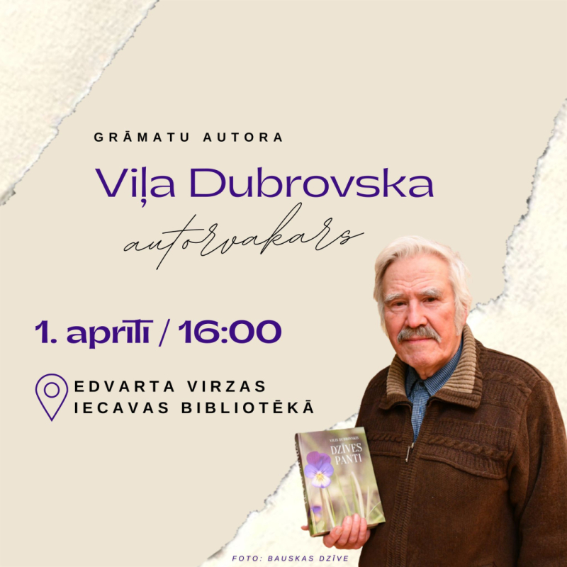 Viļa Dubrovska autorvakars 01-04-2026