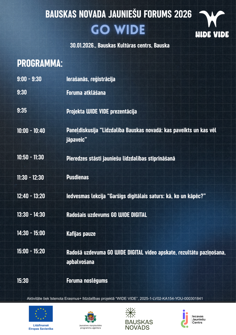 Bauskas novada Jauniešu forums Go Wide 30-01