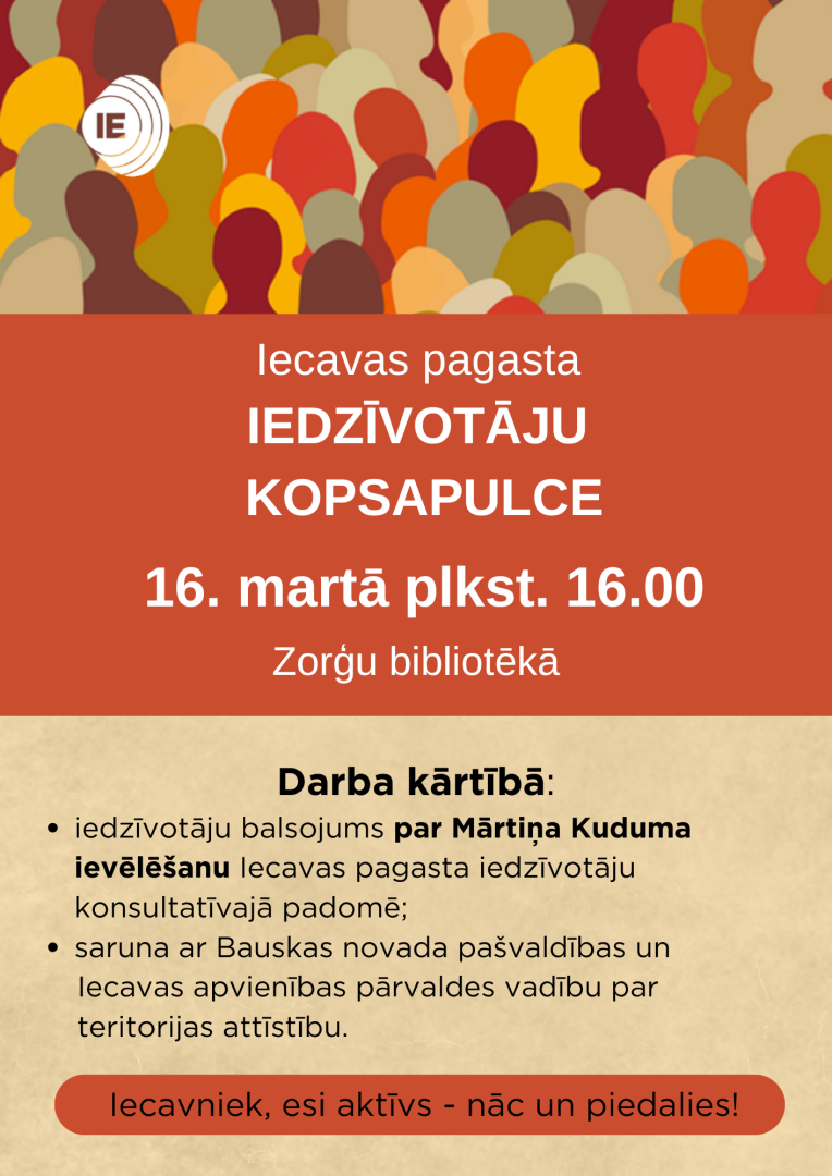 Iecavas pagasta iedzīvotāju kopsapulce 16-03-2026