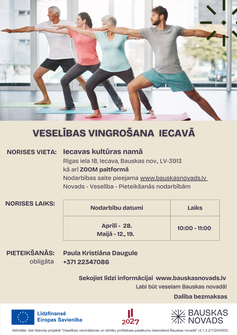 Veselības vingrošana Iecavā maijā