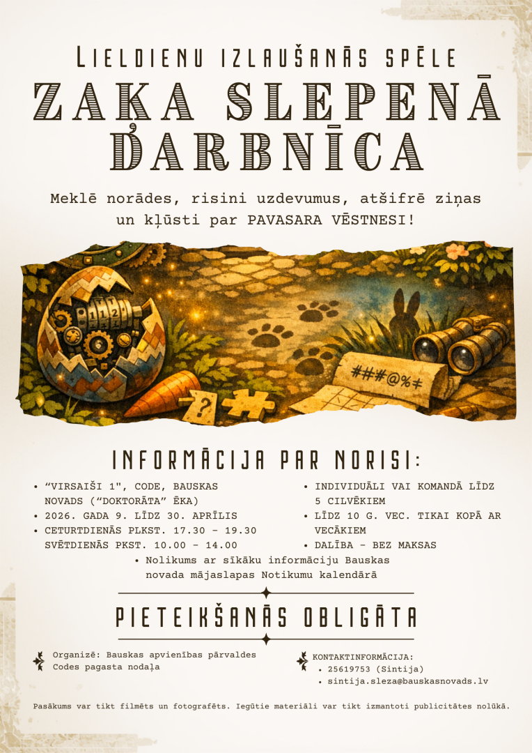 Lieldienu izlaušanās spēle "Zaķa slepenā darbnīca"