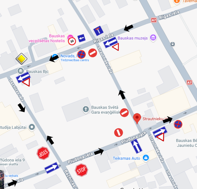 Satiksmes organizācijas izmaiņas Strautnieku ielā