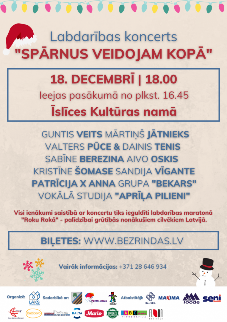 Jau otro gadu tiek organizēs labdarības koncerts "Spārnus veidojam kopā”.