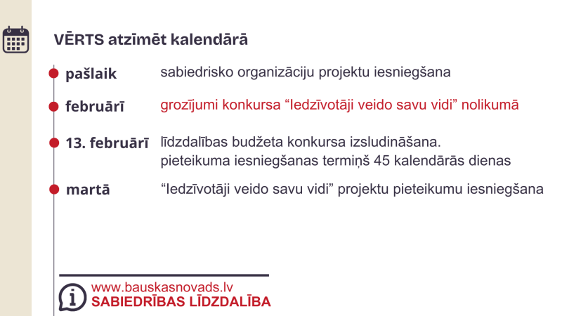 Aizinājums atzīmēt kalendārā