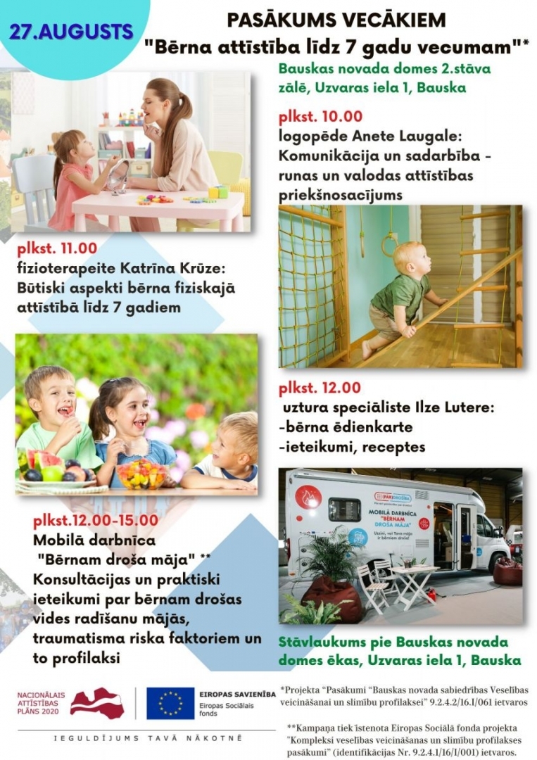 Pasākums vecākiem "Bērna attīstība līdz 7 gadu vecumam"