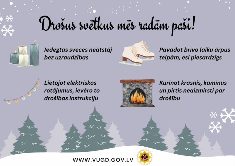 VUGD aicina svētku laikā neaizmirst par drošību