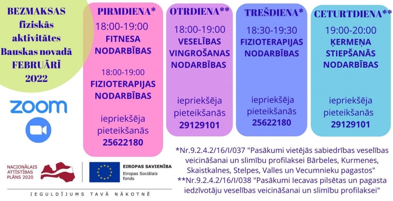 Veselības veicināšanas aktivitātes Bauskas novadā februārī