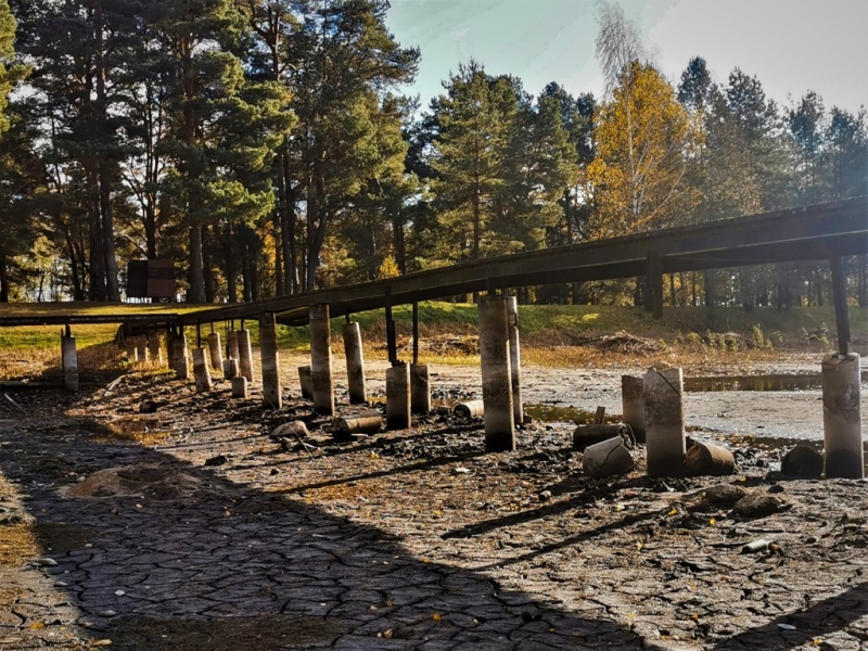 Vecumnieku Jaunā un Vecā ezera savienojošā ūdensvada caurules remontdarbi