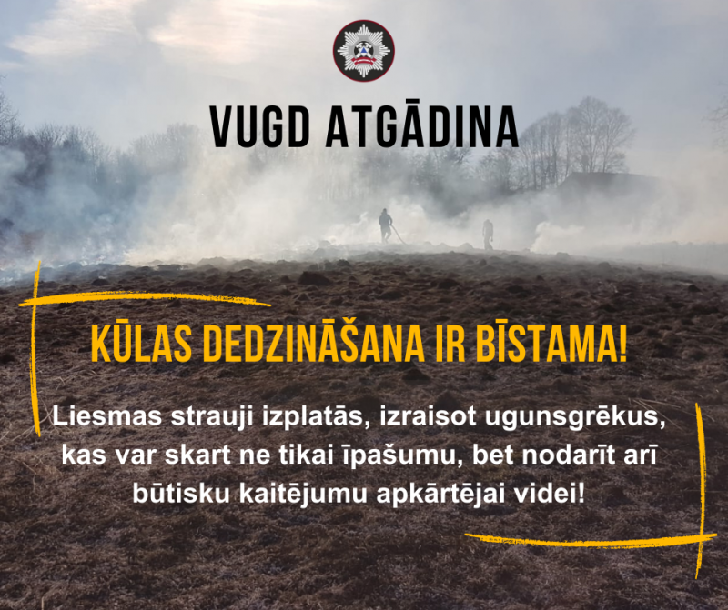 VUGD atgādina par kūlas dedzināšanu